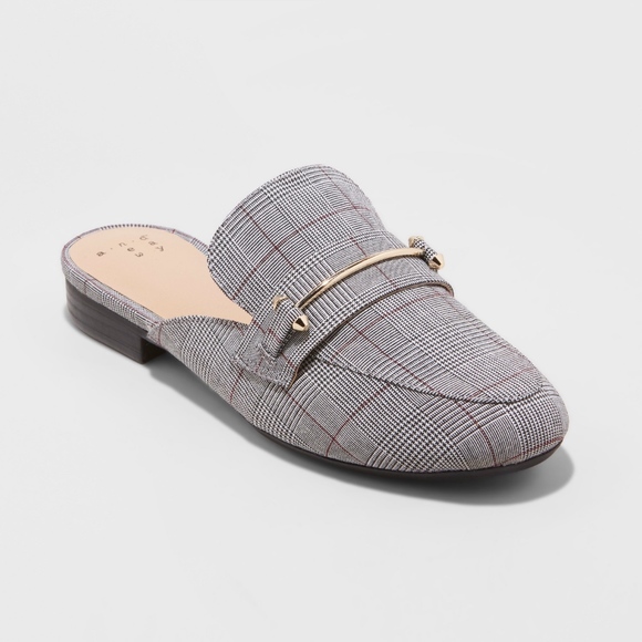a new day Shoes - A New Day Remmy Plaid Backless Loafers Shoes New